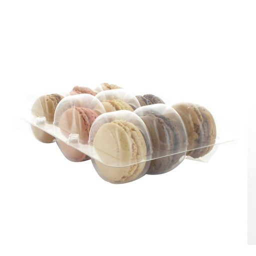 Insert plastique PET transparent 9 macarons (3x3) avec fermeture clipsable  110x160mm H20mm-150Pcs