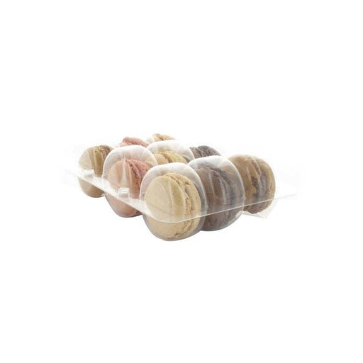Insert plastique PET transparent 9 macarons (3x3) avec fermeture clipsable  110x160mm H20mm-150Pcs