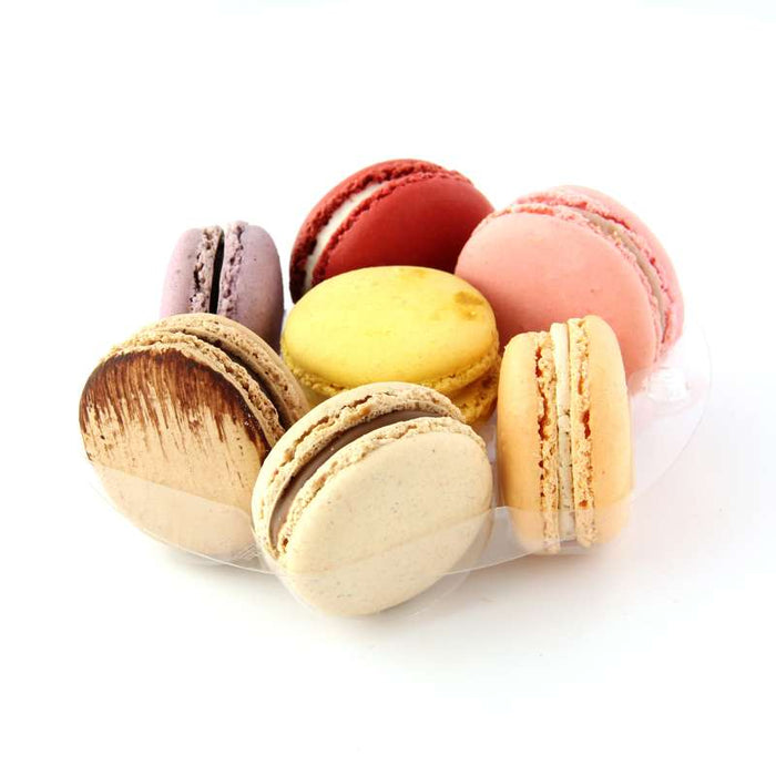 Insert rond 7 macarons en PET transparent à fermeture clipsable Ø130mm H20mm - 150Pcs