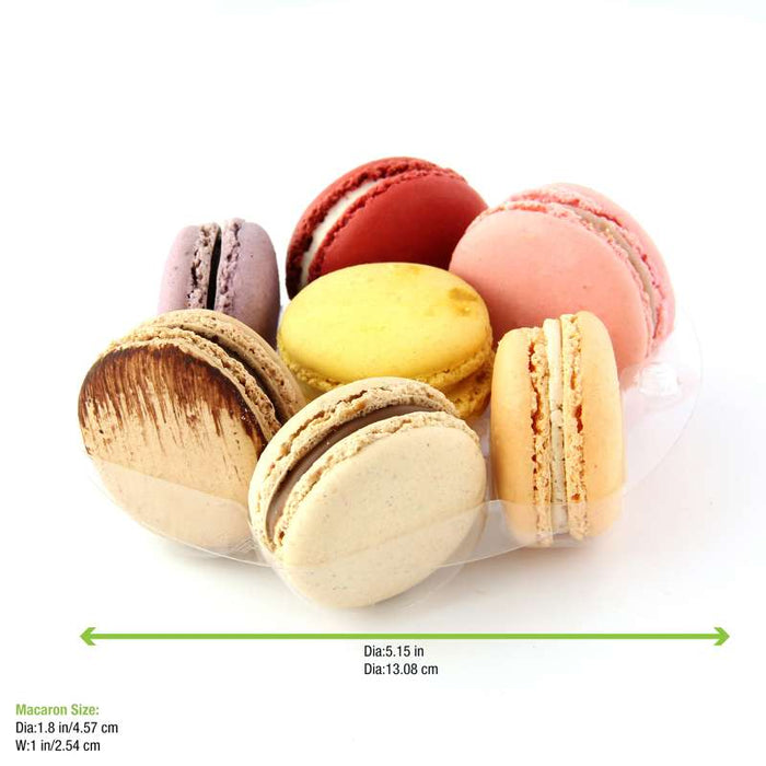 Insert rond 7 macarons en PET transparent à fermeture clipsable Ø130mm H20mm - 150Pcs