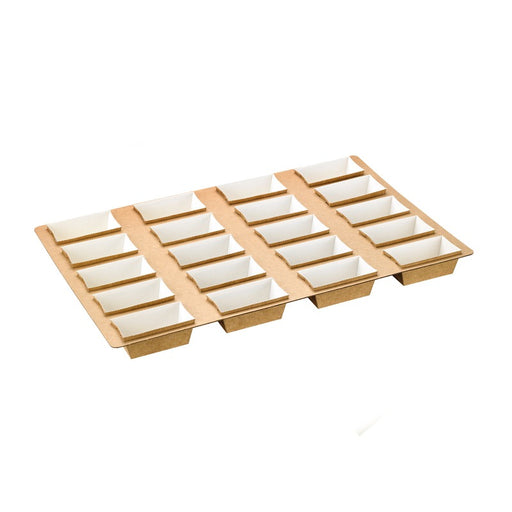 Plateau carton microflute rectangulaire avec 20 moules de cuisson  3 600x5 600mm-25Pcs