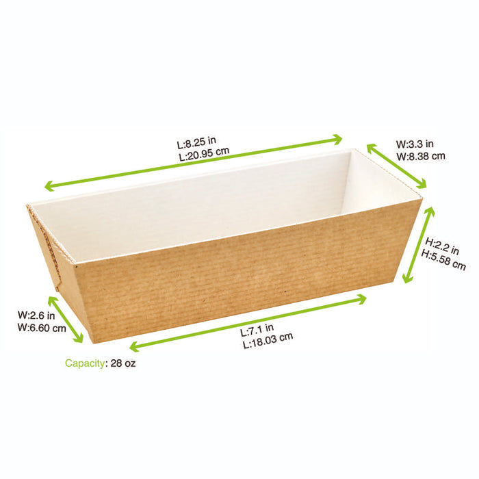 Moule de cuisson carton microflute rectangulaire  208x84mm H55mm-180Pcs