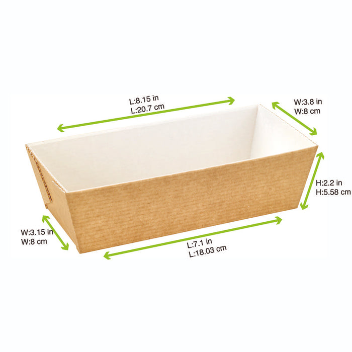 Moule de cuisson carton microflute rectangulaire  206x96mm H55mm-270Pcs