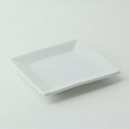 Mini plat carré en porcelaine blanc  101x101mm H23mm-24Pcs