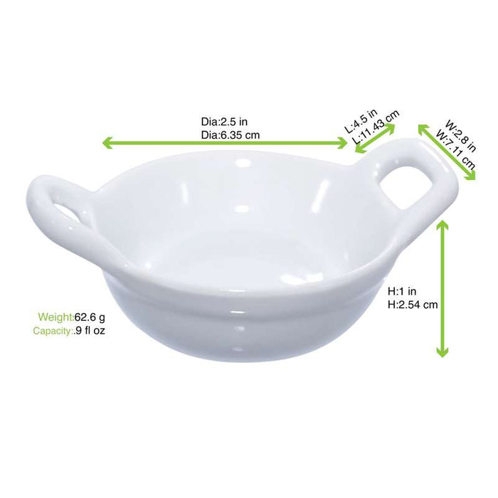 Mini plat en porcelaine blanc  85x60mm H30mm-24Pcs