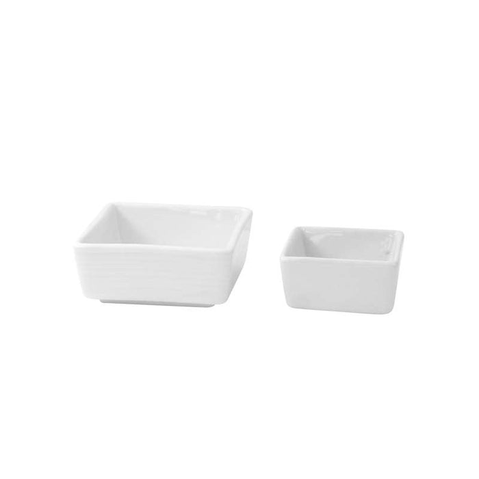 Mini bol cube en porcelaine blanc  70x70mm H31mm - 24Pcs