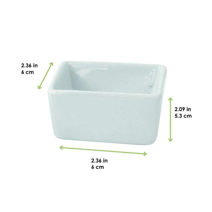 Mini bol cube en porcelaine blanc  60x60mm H53mm - 24Pcs