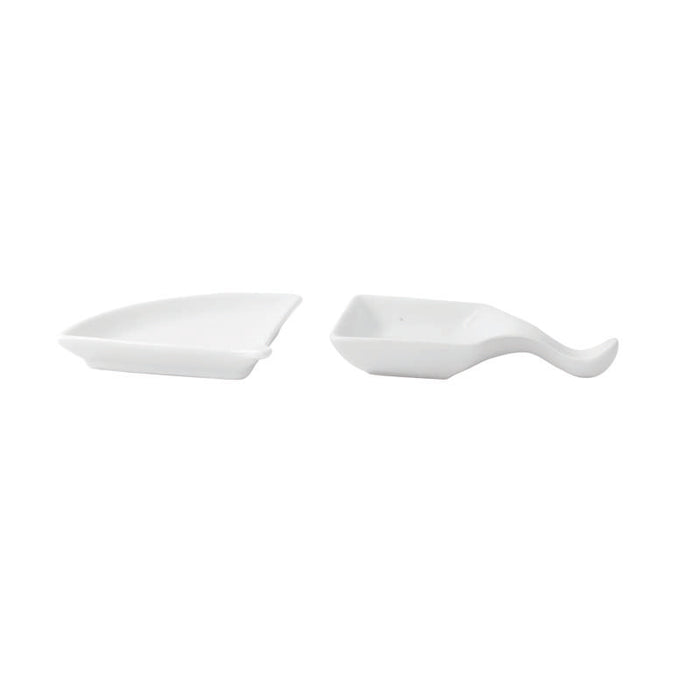 Mini cuillère carrée en porcelaine blanc  96x53mm H15mm-24Pcs
