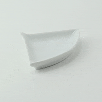 Mini plat éventail en porcelaine blanc  100x76mm H14mm-24Pcs