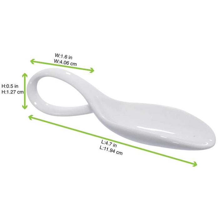 Mini cuillère en porcelaine blanc  118x41mm H30mm-24Pcs