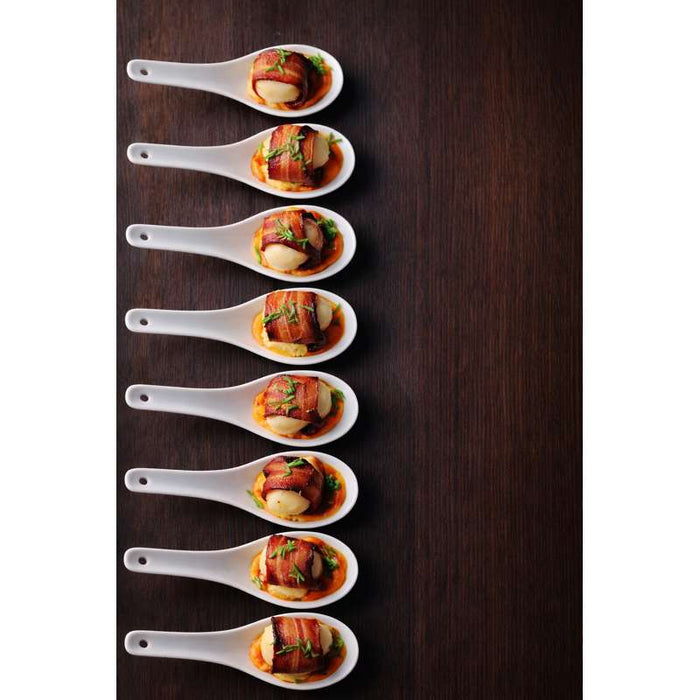Mini mise en bouche cuillère en porcelaine blanc  130x43mm H45mm-36Pcs