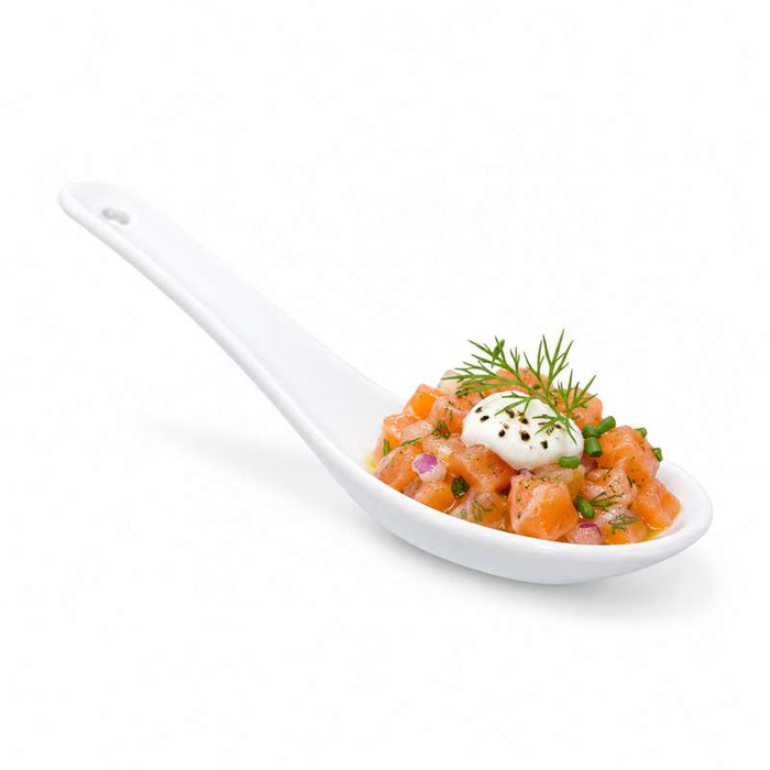 Mini mise en bouche cuillère en porcelaine blanc  130x43mm H45mm-36Pcs
