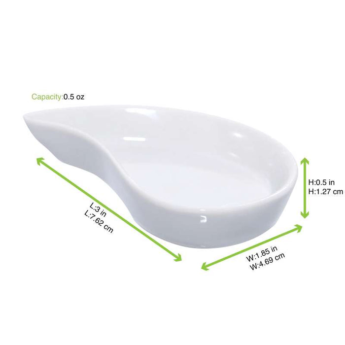Mini plat en porcelaine blanc  78x48mm H15mm-24Pcs