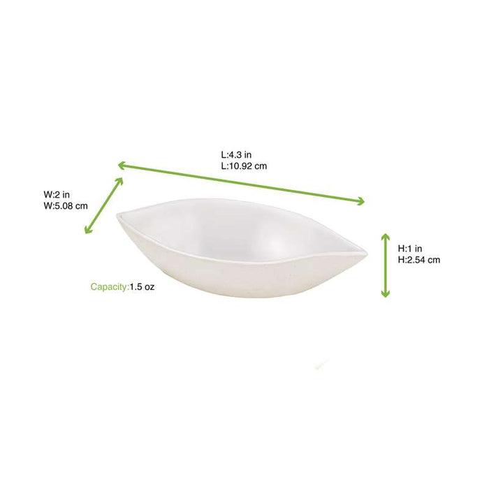 Mise en bouche "Wave" en pulpe blanche 110x52mm H25mm - 300Pcs