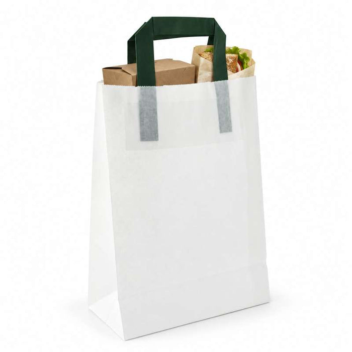 Sac cabas papier blanc recyclé 200x100mm H280mm-250Pcs