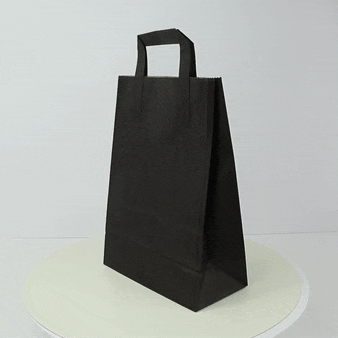 Sac cabas papier recyclé kraft brun imprimé noir 200x100mm H280mm-250Pcs