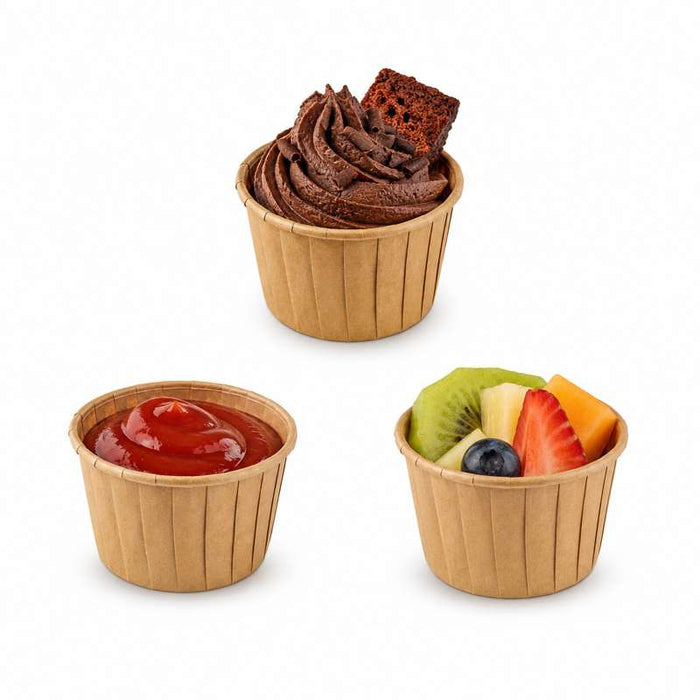 Godet de cuisson rond en papier ingraissable Ø68mm H39mm 105ml - 1000Pcs