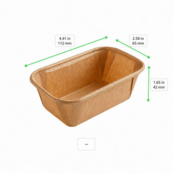 Moule rectangulaire de cuisson en papier ingraissable 112x65mm H42mm 300ml - 1000Pcs