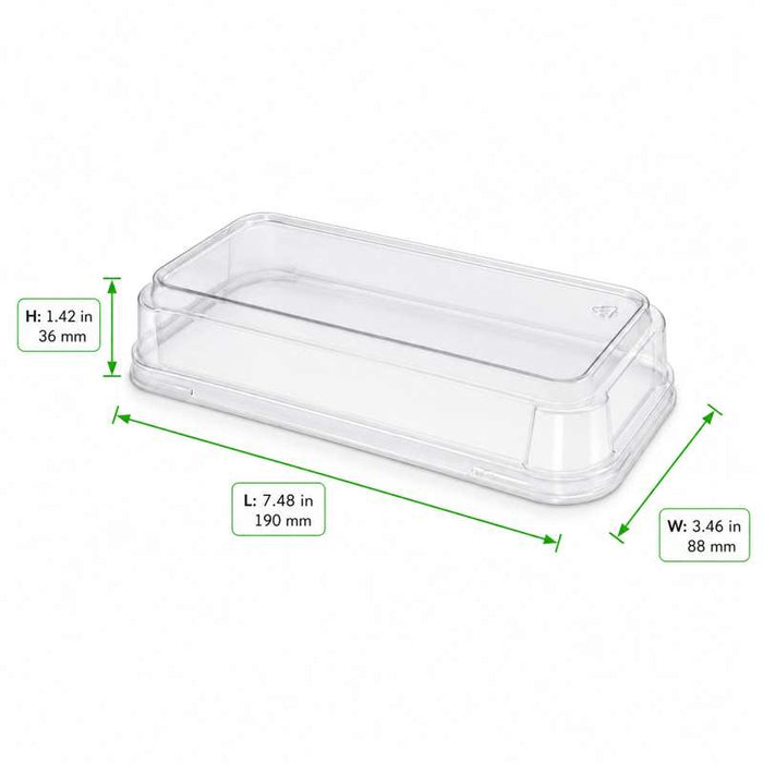 Couvercle anti-buée en PET pour moule de cuisson 190x88mm H36mm - 1000Pcs