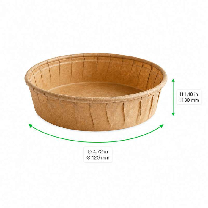 Moule rond de cuisson en papier ingraissable Ø120mm H30mm 250ml - 1000Pcs