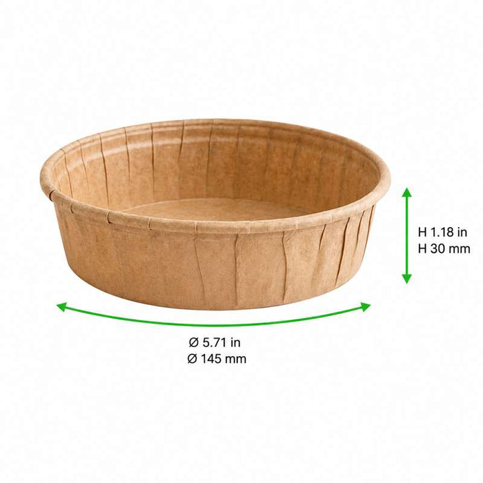 Moule de cuisson rond en papier ingraissable Ø145mm H30mm 410ml - 1000Pcs