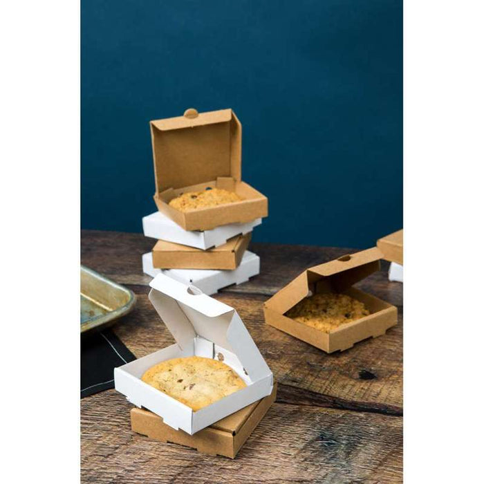 Mini Boite à pizza en carton blanc  90x90mm H20mm-500Pcs