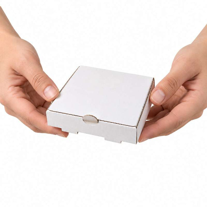 Mini Boite à pizza en carton blanc  90x90mm H20mm-500Pcs