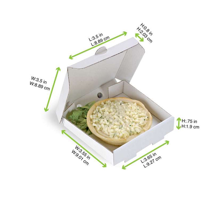 Mini Boite à pizza en carton blanc  90x90mm H20mm-500Pcs