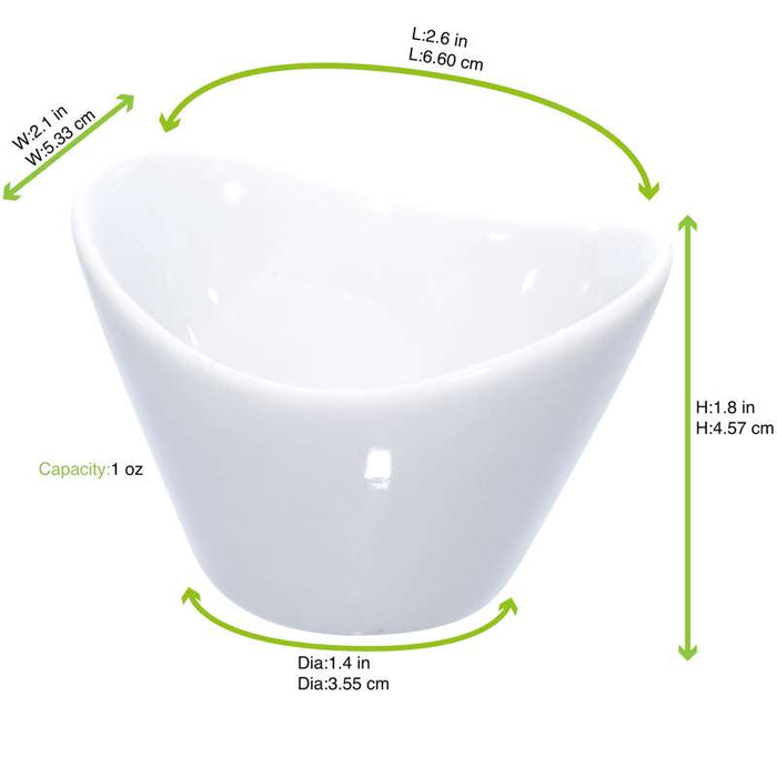 Mini pot en porcelaine blanc  66x54mm H45mm-24Pcs