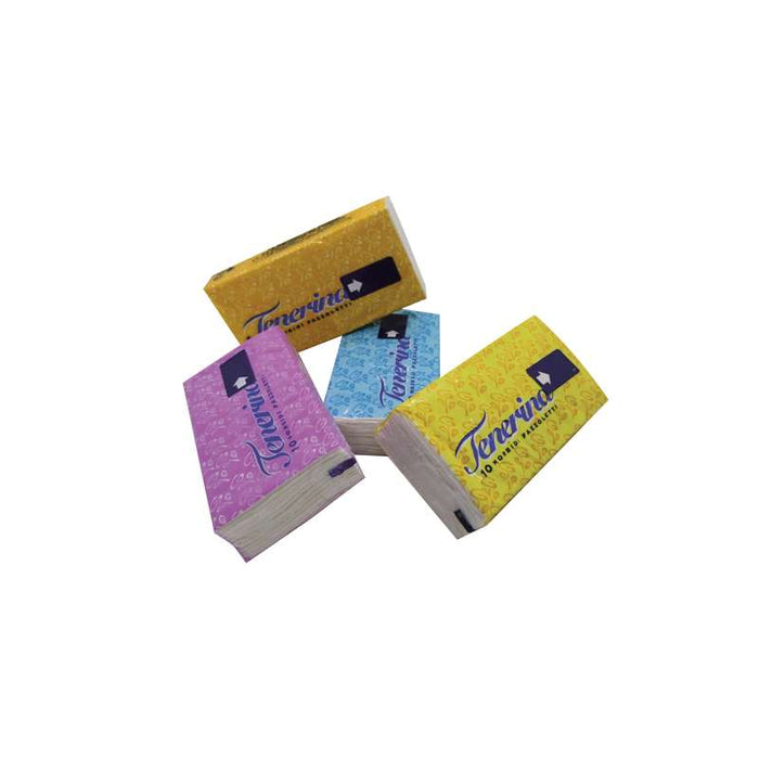 Mouchoirs en papier en pochette de 10 55x25mm H110mm - 24Pcs