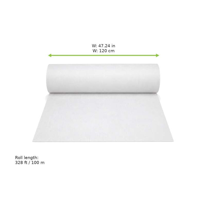 Rouleau de nappe damassée blanche en cellulose 100m x 1,2m - 4Pcs