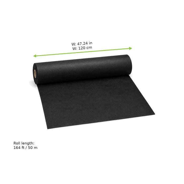 Nappe noire pré-découpée en rouleau, non-tissé spunbond 50m x 1,2m - 1Pcs