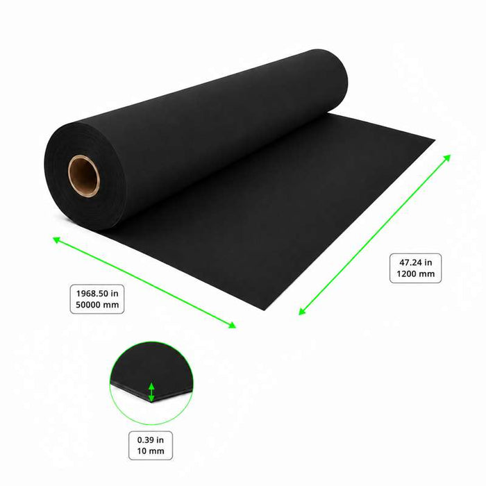 Nappe noire en non tissé spunbond en rouleau 50m x 1,2m - 1Pcs
