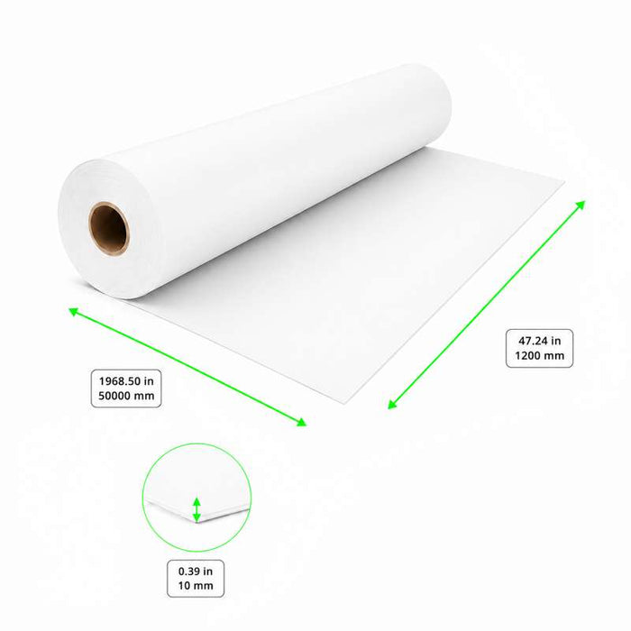 Nappe blanche en rouleau non tissé spunbond 50m x 1,2m - 1Pcs