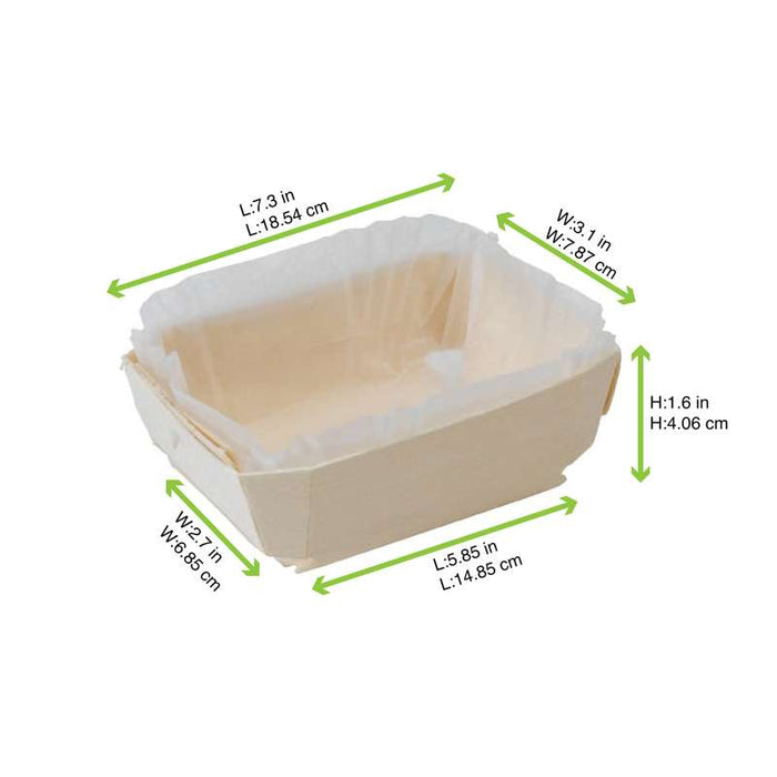 Moule de cuisson bois "Tristan"  avec caissette papier  185x80mm H40mm 600ml-150Pcs