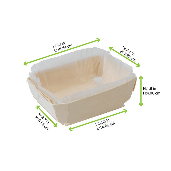 Moule de cuisson bois "Tristan"  avec caissette papier  185x80mm H40mm 600ml-150Pcs