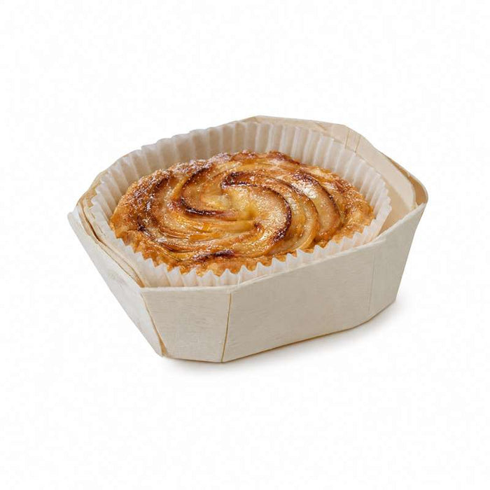 Moule de cuisson bois "Lovely" avec caissette papier  100x70mm H37mm 120ml-300Pcs