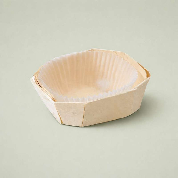 Moule de cuisson bois "Minini" avec caissette papier  90x65mm H35mm 90ml-500Pcs
