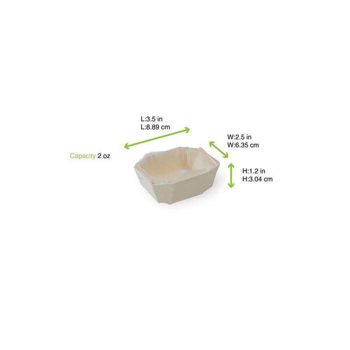 Moule de cuisson bois "Minini" avec caissette papier  90x65mm H35mm 90ml-500Pcs