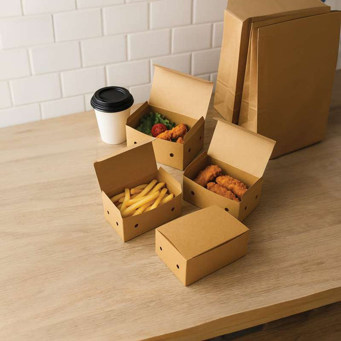 Boîte Kraft 6 Nuggets  114x73mm H45mm-500Pcs