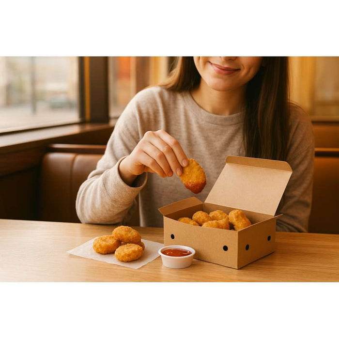 Boîte Kraft 6 Nuggets  114x73mm H45mm-500Pcs