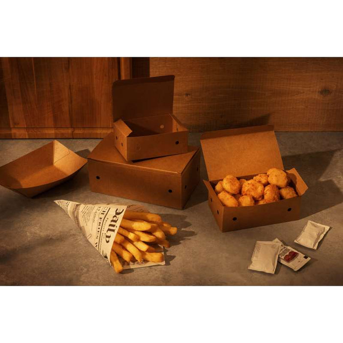 Boîte Kraft 9 Nuggets  140x78mm H53mm-500Pcs