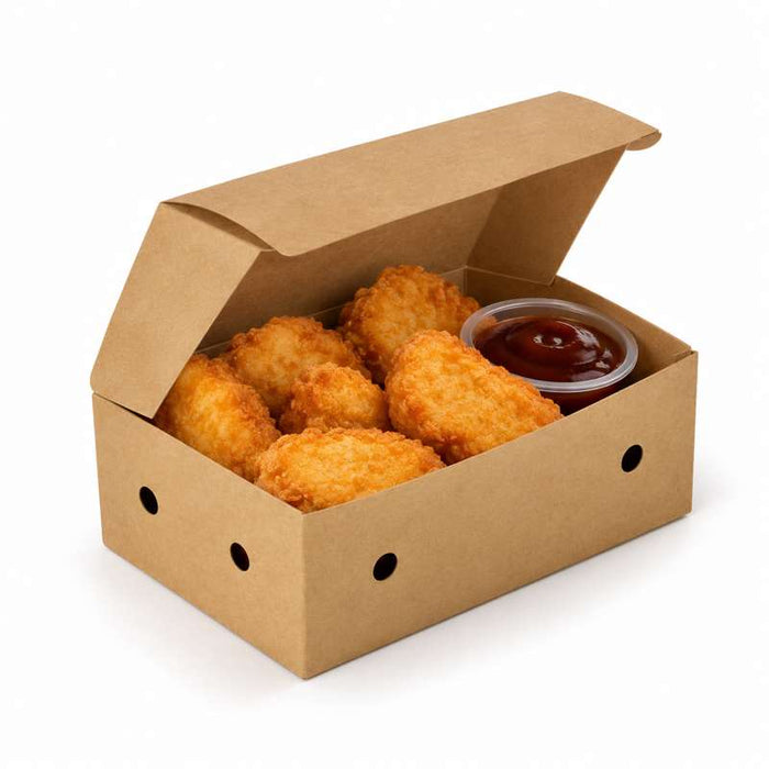 Boîte Kraft 6 Nuggets  114x73mm H45mm-500Pcs