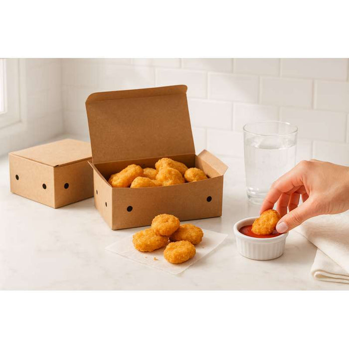 Boîte Kraft 9 Nuggets  140x78mm H53mm-500Pcs