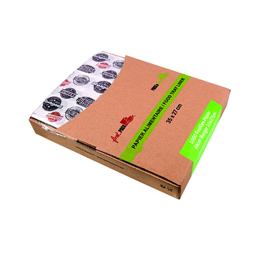 Papier blanc avec décor burger en Boite distributrice  350x270mm-1000Pcs