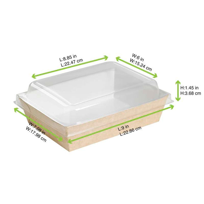 Couvercle dôme transparent rectangulaire en plastique PET 225x180mm H37mm-200Pcs