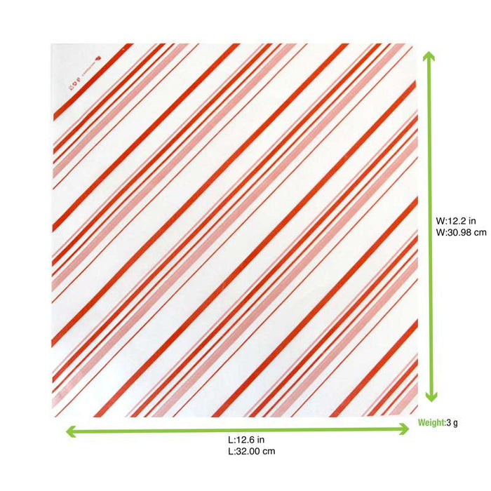 Feuille ingraissable blanche à rayures rouges pour sandwichs 310x320mm - 500Pcs