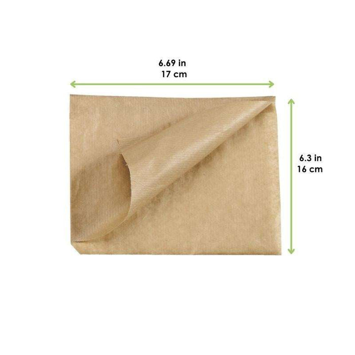Sac papier brun ouvert sur 2 côtés  170x160mm-1000Pcs