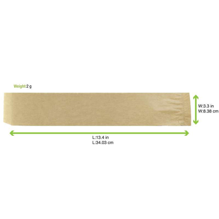 Sac papier brun ouvert sur 2 côtés  340x85mm-1000Pcs