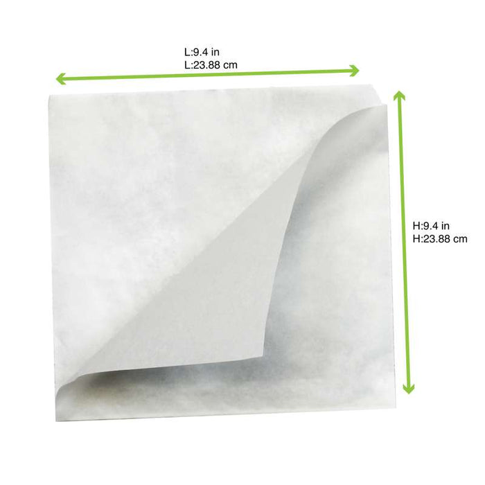 Sac papier blanc ingraissable ouvert sur 2 côtés  240x240mm-1000Pcs